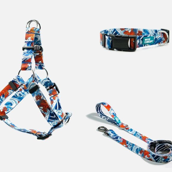 Woof Concept "Koi" Walking Starter Kit (collar, harness, leash) size S - Picture 2 of 16